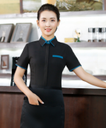 西餐厅饭店火锅店餐饮服装短袖服务员短袖工作服YB-1870女款